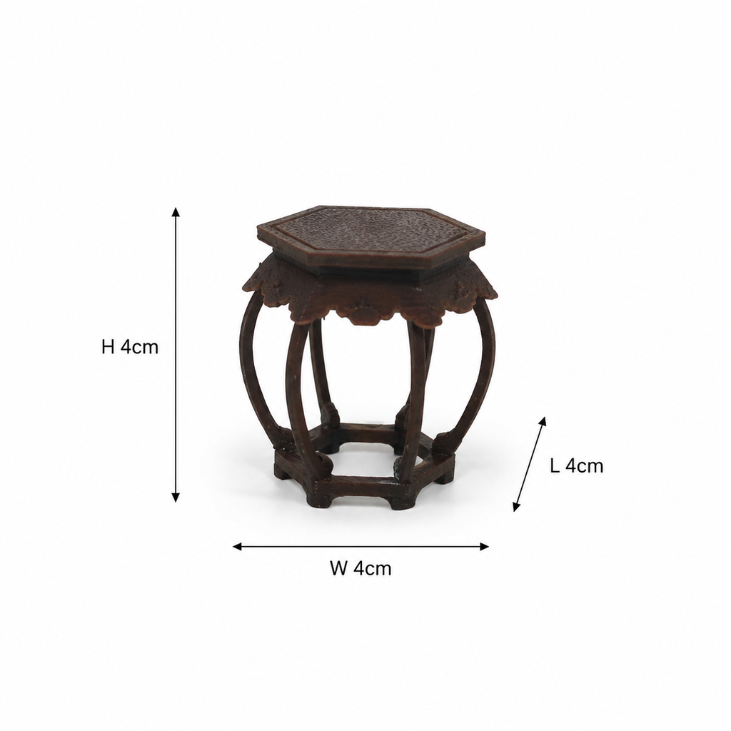 RHF0535F Chinese-style classical low seat Desktop decoration ancient-style dollhouse furniture Chinese classical miniature furniture Chinese living room scene mini furniture solid wood style furniture Chinese low stool