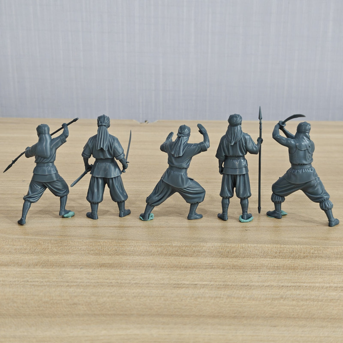 5-Piece Boxed Set of Yihetuan Miniatures, Resin White Membrane, Miniature Wargame Models, Long Spear and Knife-Wielding Yihetuan Fighters, Miniature Landscape MRY-SFW LYGR003