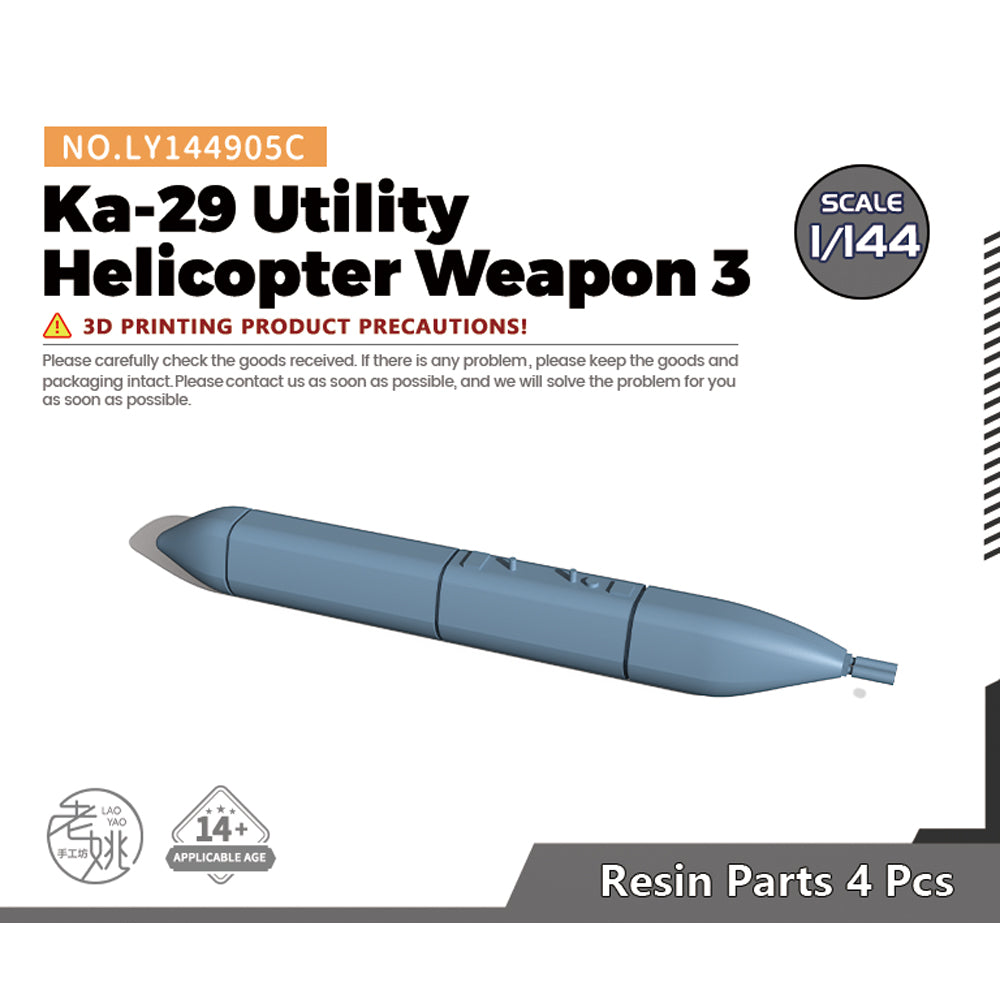 Yao's Studio LY905C Model Upgrades Parts GSh-23L Cannons Ka-29/Ka-50 Universal Helicopter Mount