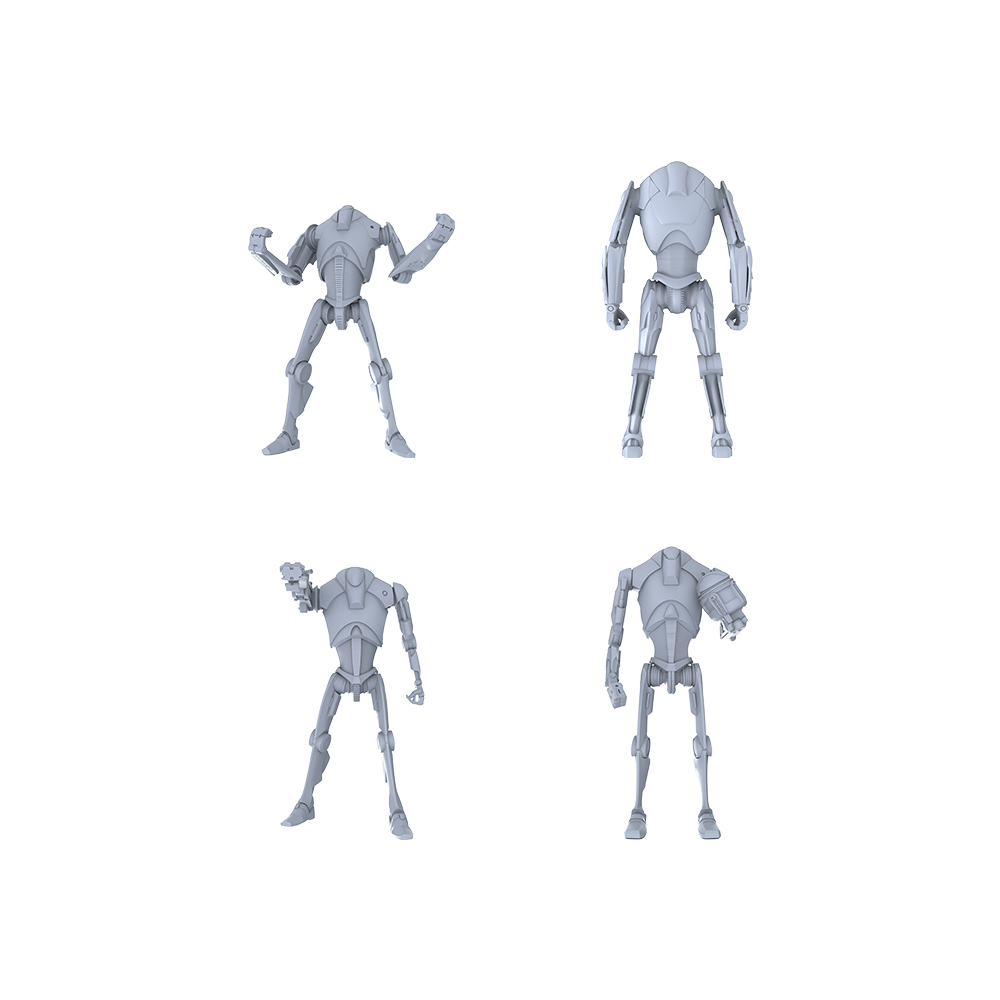 Yao's Studio LYGR012 B2 Battle Droid Quartet Star Wars Resin White Model Sci-fi Theme War Chess Space ThemeMiniature soldiers scene characters figurines 1set