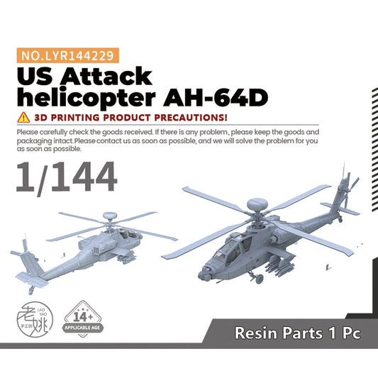 Yao's Studio LYR229 1/144(96,100,120,160,192,220) Fighter Aircraft Military Model Kit US Attack helicopter AH-64D