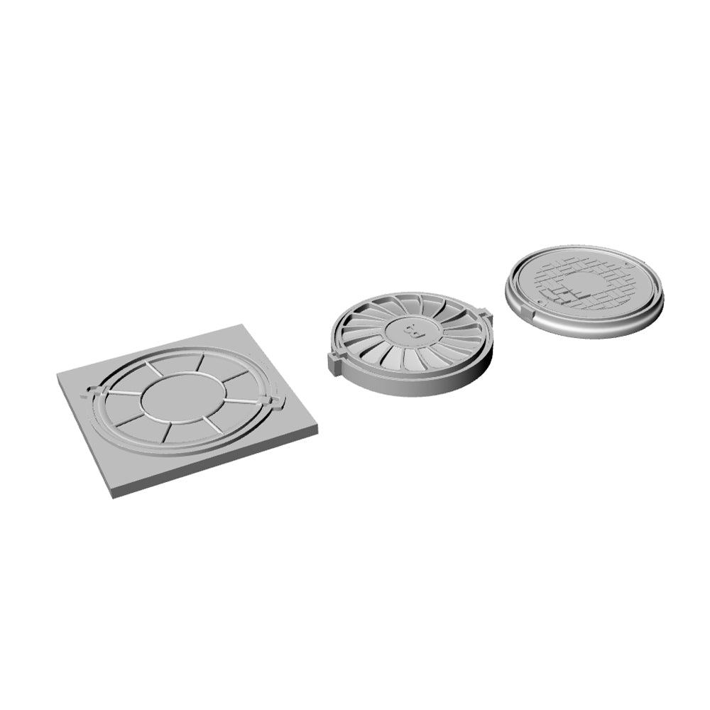 Yao's Studio LYT172 Manhole Cover HO/OO/Z/N/TT Railroad Miniature Accessory Display Props