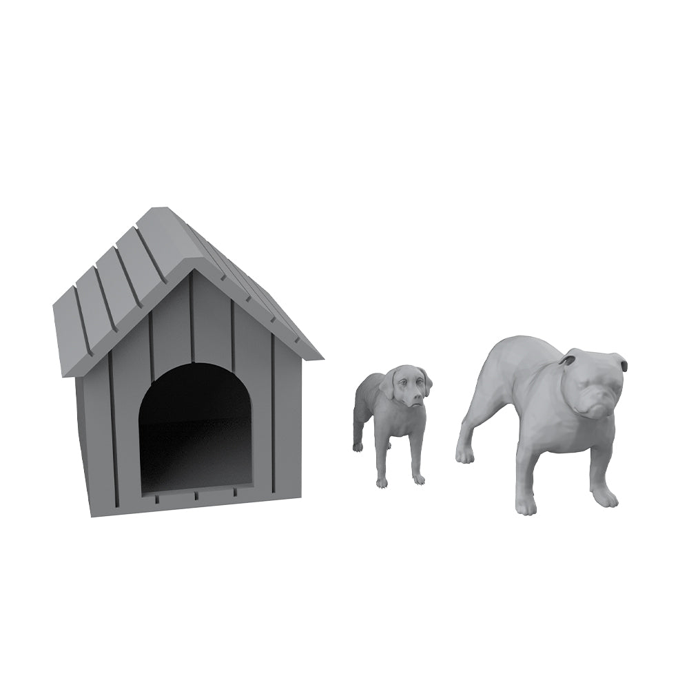 Yao's Studio LYT102 Dogs And Kennel HO/OO/Z/N/TT Railroad Miniature Accessory Display Props