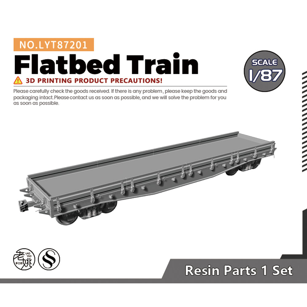 Yao's Studio LYT201 Flatbed Train HO/OO/Z/N/TT Railroad Miniature Accessory Display Props