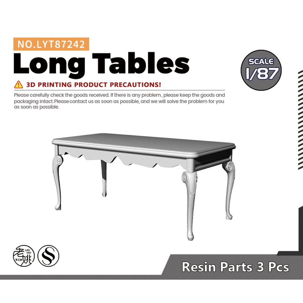 Yao's Studio LYT242 Long Table HO/OO/Z/N/TT Railroad Miniature Accessory Display Props