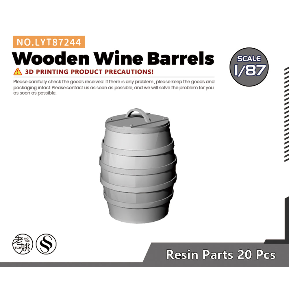 Yao's Studio LYT244 Wooden Wine Barrels HO/OO/Z/N/TT Railroad Miniature Accessory Display Props