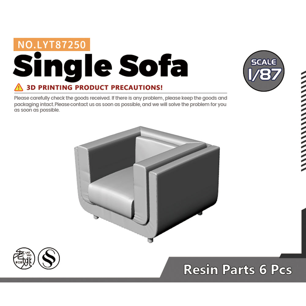 Yao's Studio LYT250 Single Sofa-1 HO/OO/Z/N/TT Railroad Miniature Accessory Display Props