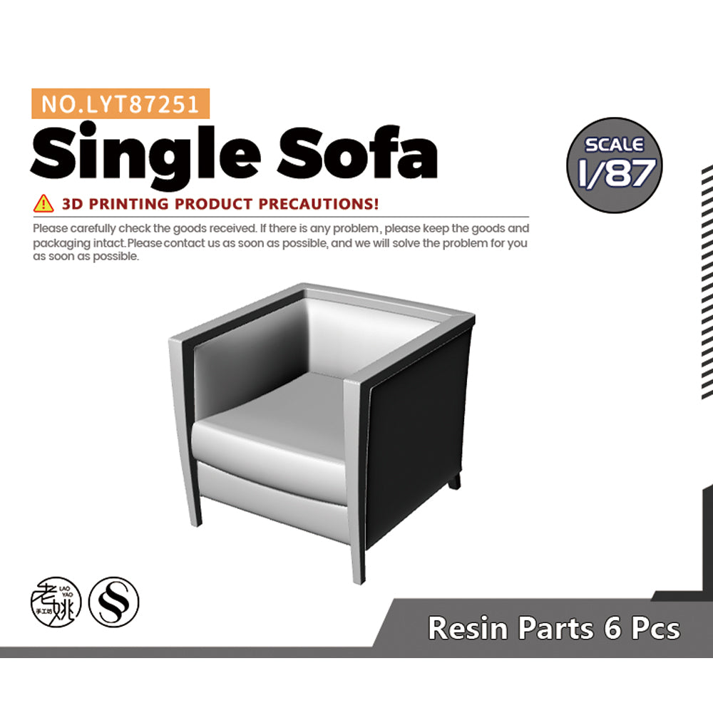 Yao's Studio LYT251 Single Sofa-2 HO/OO/Z/N/TT Railroad Miniature Accessory Display Props