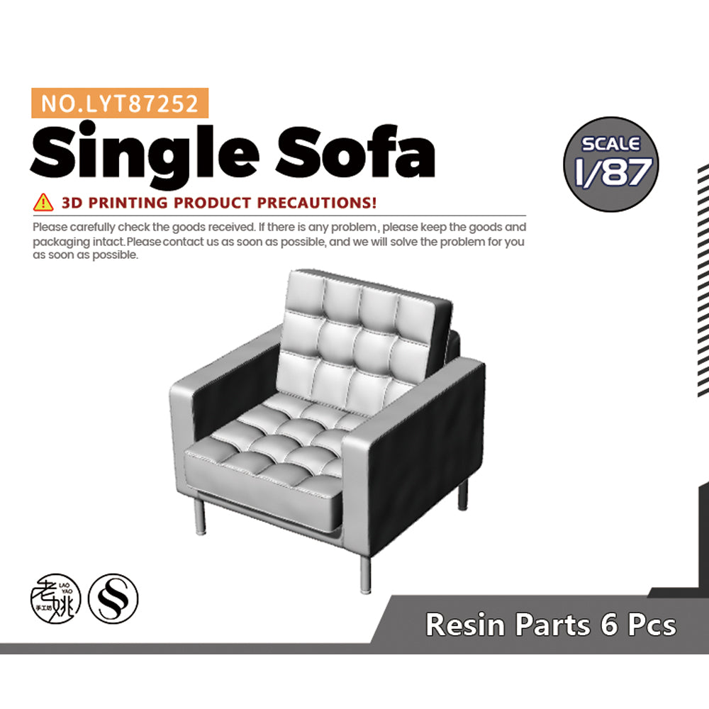 Yao's Studio LYT252 Single Sofa-3 HO/OO/Z/N/TT Railroad Miniature Accessory Display Props