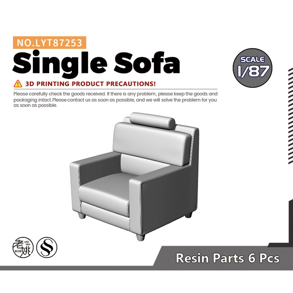 Yao's Studio LYT253 Single Sofa-4 HO/OO/Z/N/TT Railroad Miniature Accessory Display Props
