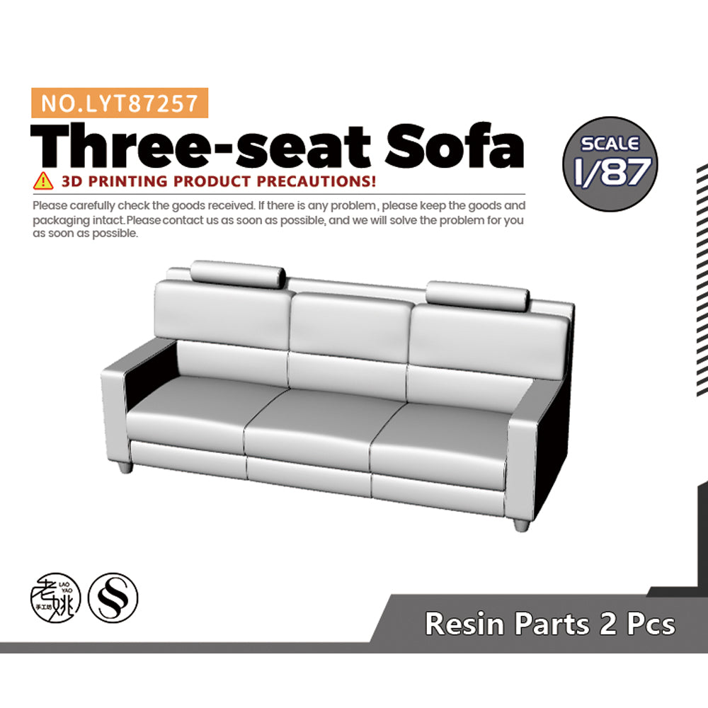 Yao's Studio LYT257 3-Seat Sofa HO/OO/Z/N/TT Railroad Miniature Accessory Display Props