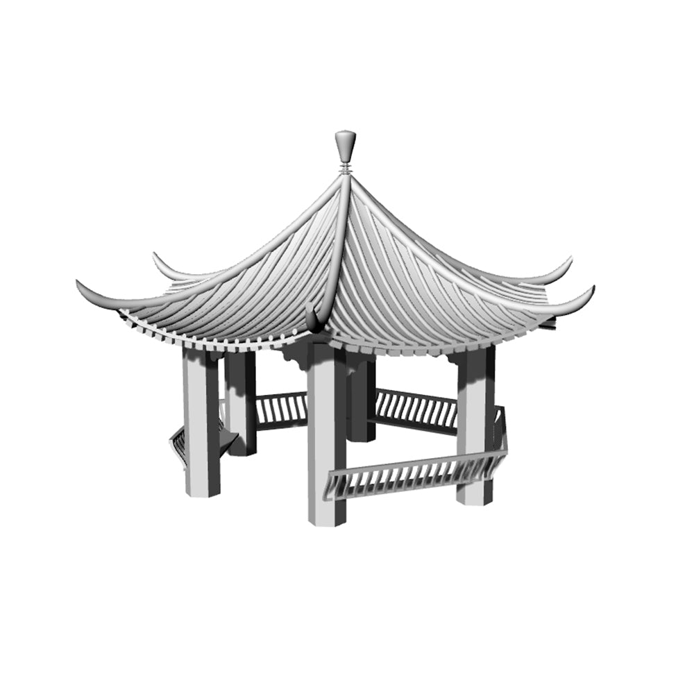 Yao's Studio LYT325 Pavilion HO/OO/Z/N/TT Railroad Miniature Accessory Display Props