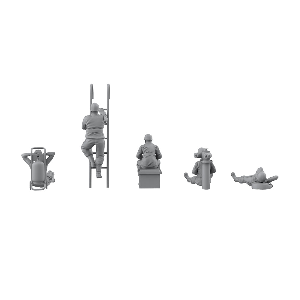 Yao's Studio LYT345 Firefighter Rescue Team Fireman Rest After Emergency Rescue HO/OO/Z/N/TT Railroad Miniature Accessory Display Props