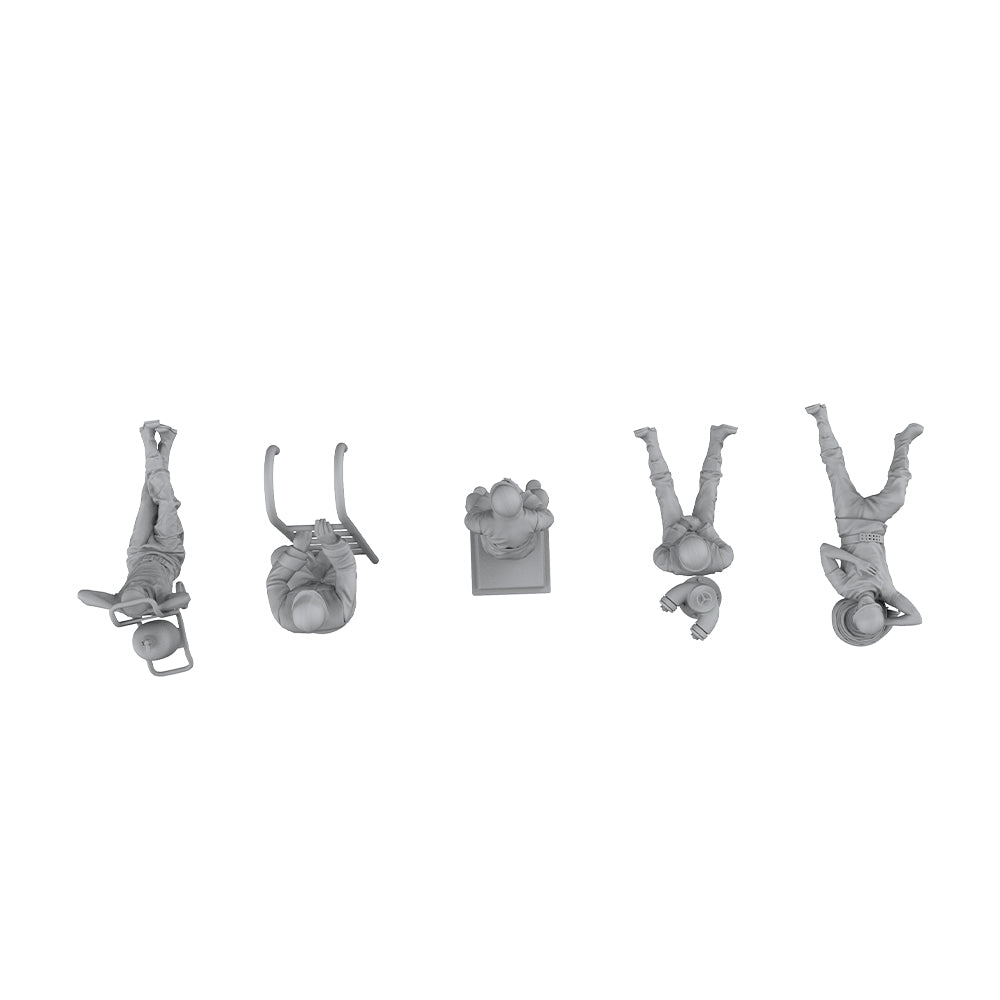 Yao's Studio LYT345 Firefighter Rescue Team Fireman Rest After Emergency Rescue HO/OO/Z/N/TT Railroad Miniature Accessory Display Props