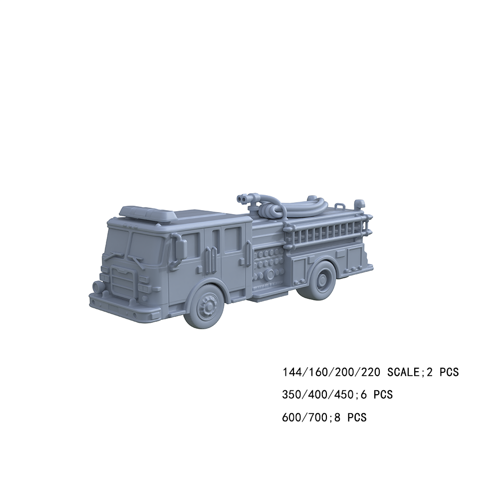 Yao's Studio LYTA014 3D Printed High-Detail Fire Tanker Rescue Truck Unpainted Model - DIY Paintable Kit | Multi Scale for Diorama & Special Vehicle Collectors