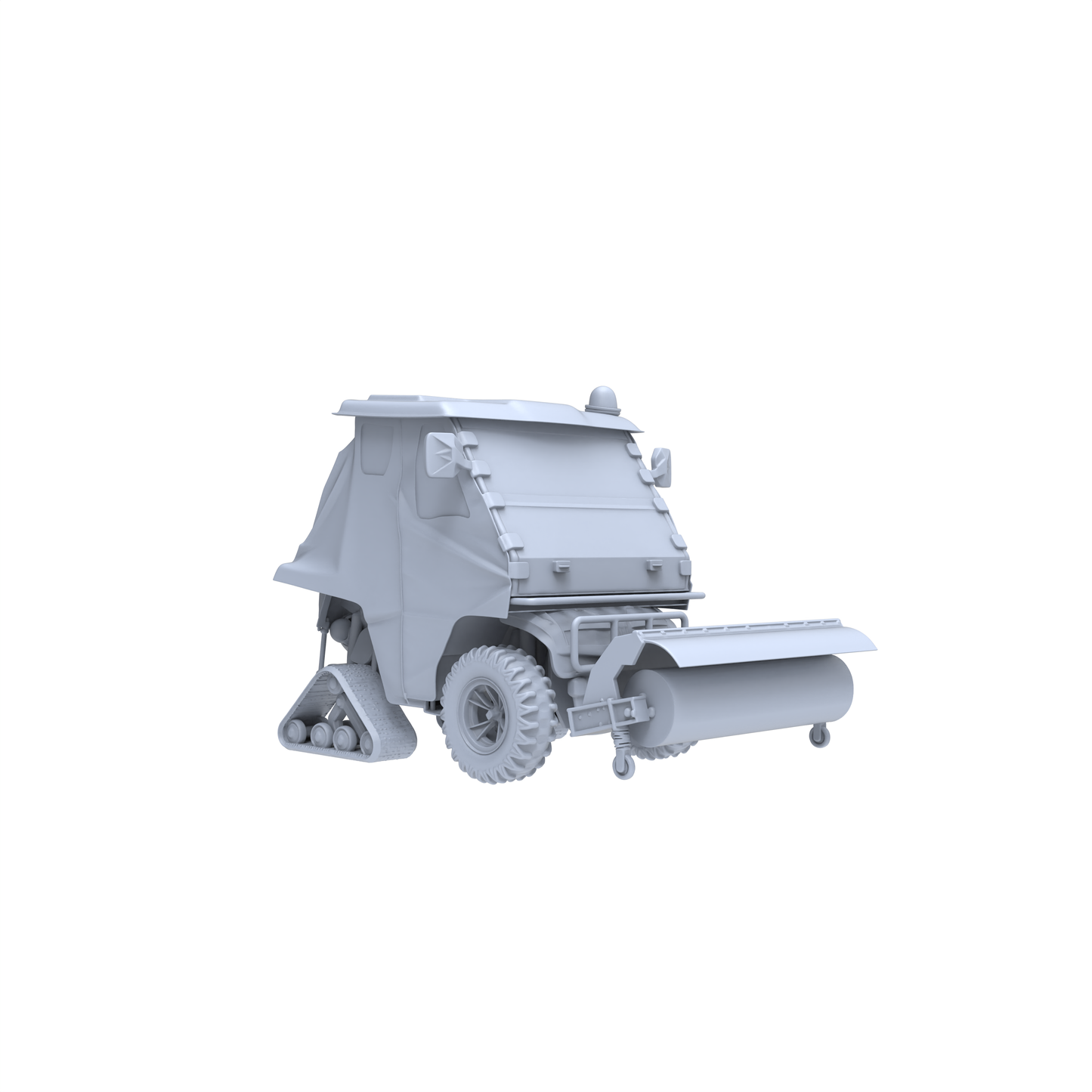 Yao's Studio LYTA057 Authentic Small Road Maintenance Snow Sweeper Model - Unpainted for Scene Building Enthusiasts & Hand-Painting Projects