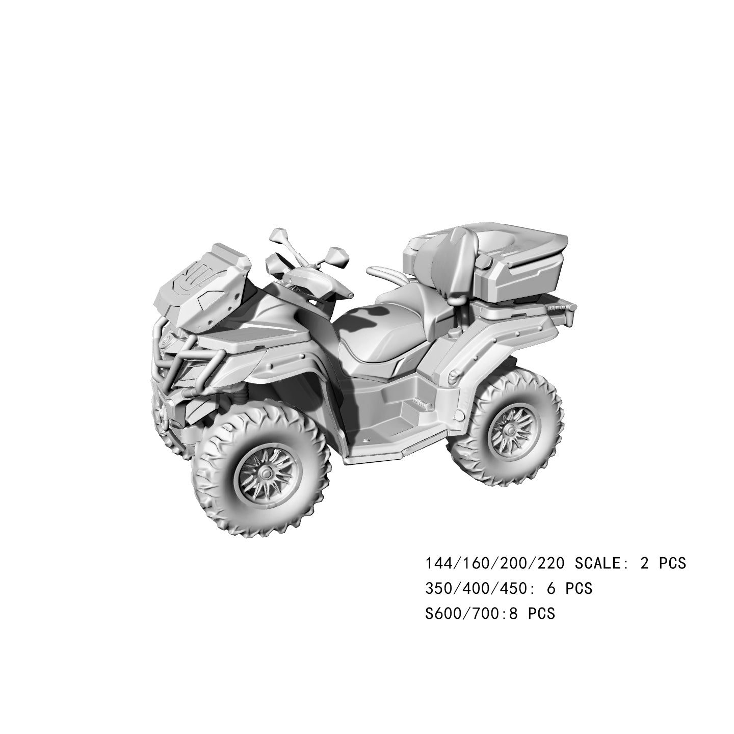 Yao's Studio LYTA102 3D Printed ATV Quad Bike Model - Unpainted Resin Kit for Diorama & Tabletop