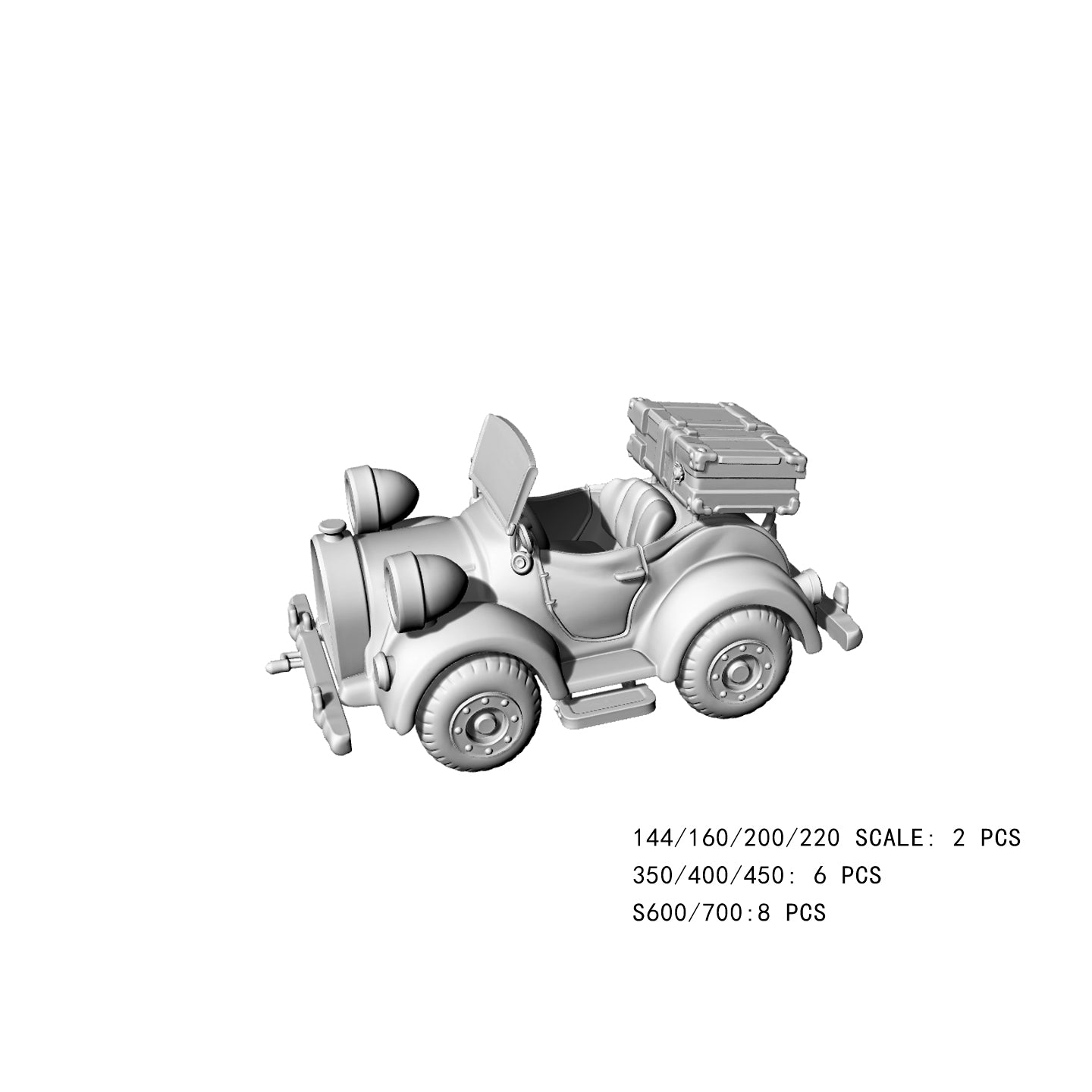 Yao's Studio LYTA103 3D Printed Vintage Adventure Car Model - Unpainted Resin Kit for Diorama