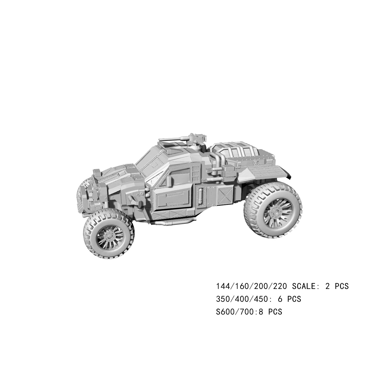 Yao's Studio LYTA104 3D Printed Off-Road Combat Vehicle Model - Unpainted Resin Kit for Diorama