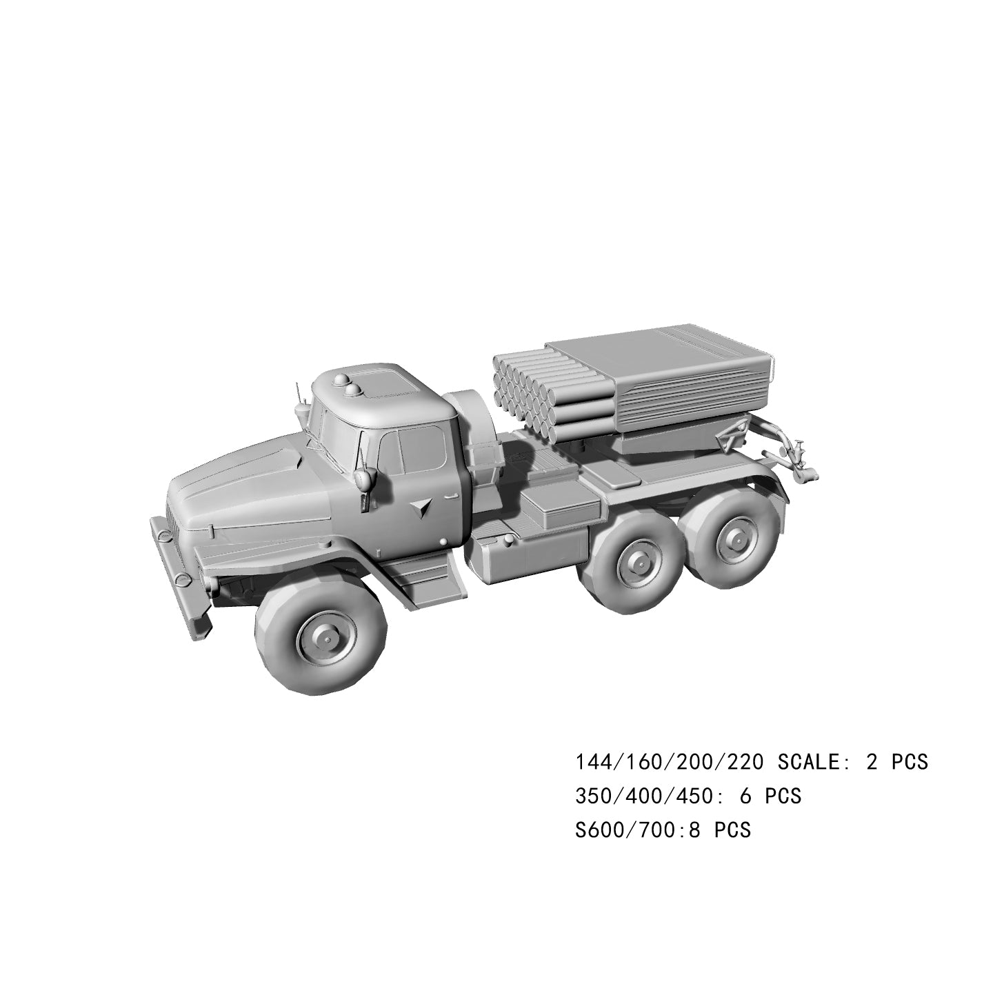 Yao's Studio LYTA105 3D Printed Multiple Rocket Launcher Truck Model - Unpainted Resin Kit for Diorama