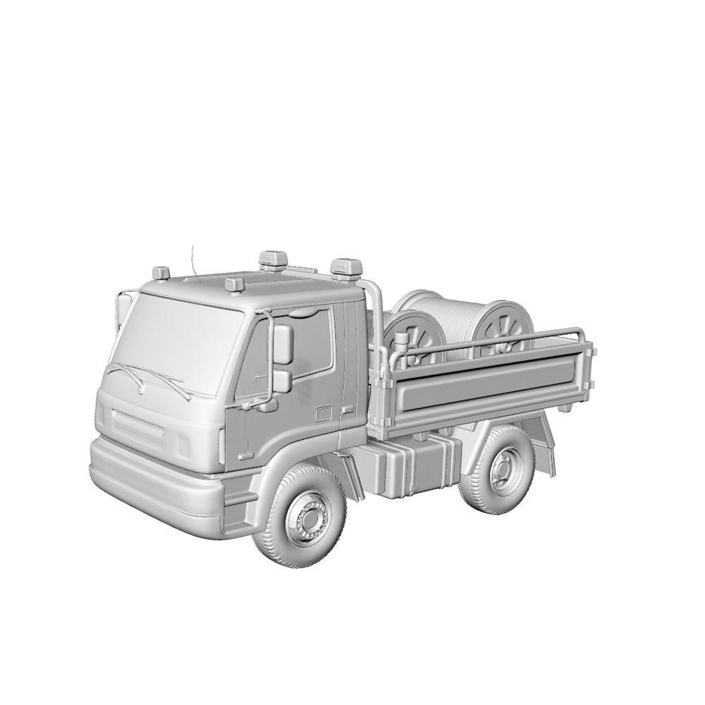 MRY-SFW LYTA174 Wasteland Roadblock Laydown Truck - Defense Security Vehicle 3D Print N Scale Scenery