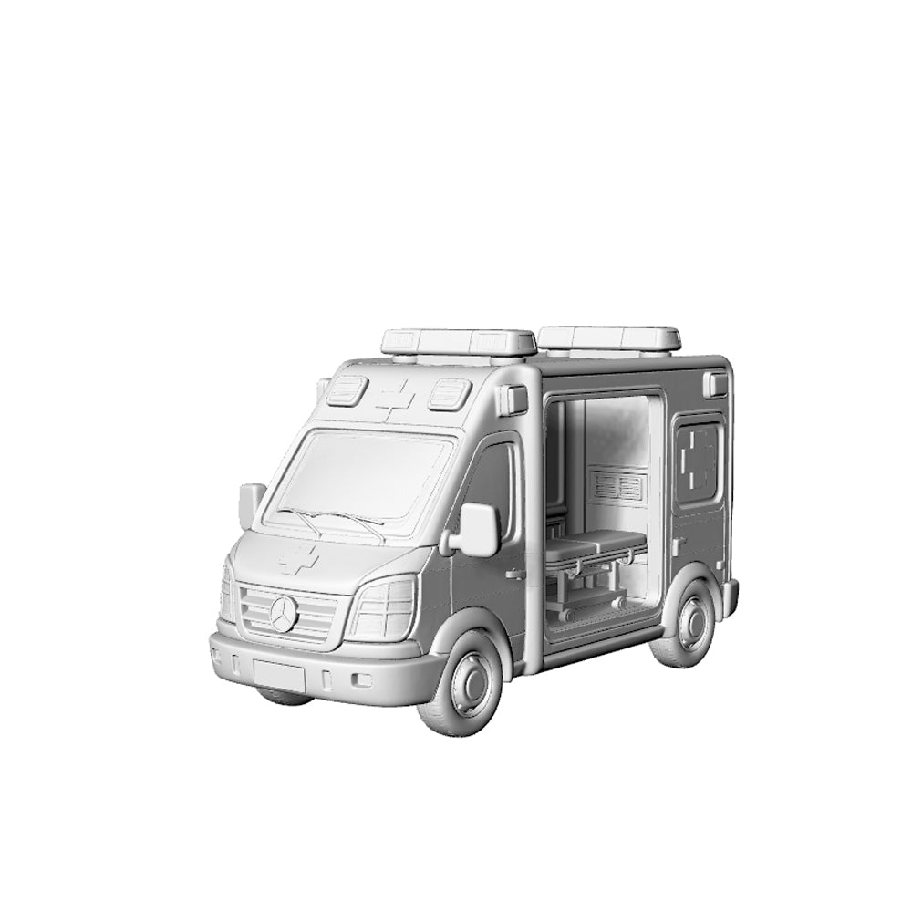 MRY-SFW LYTA177 Wasteland Survival Rescue Ambulance - Zombie Apocalypse Medical Vehicle 3D Print N Scale Scenery