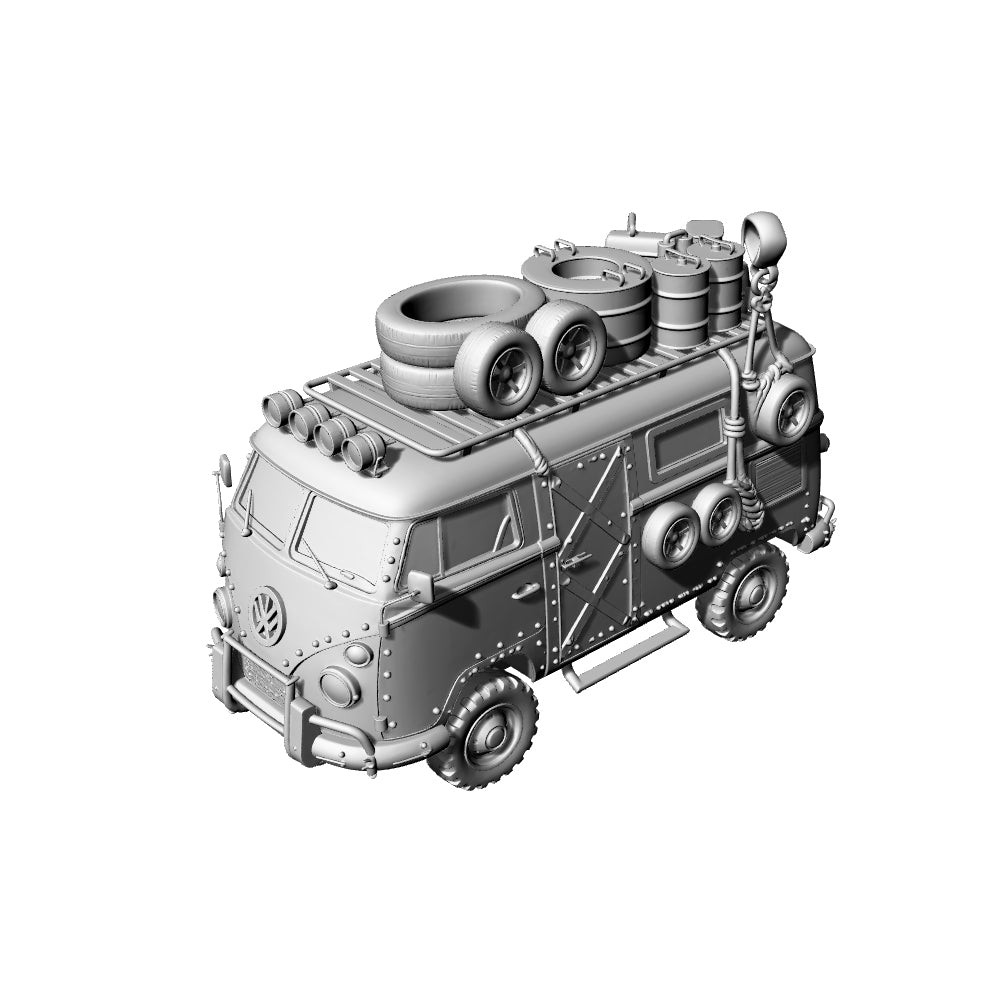MRY-SFW LYTA183 Zombie Survival Modified Bus 3D Printed Resin Model Post-Apocalyptic Tabletop Game Miniature