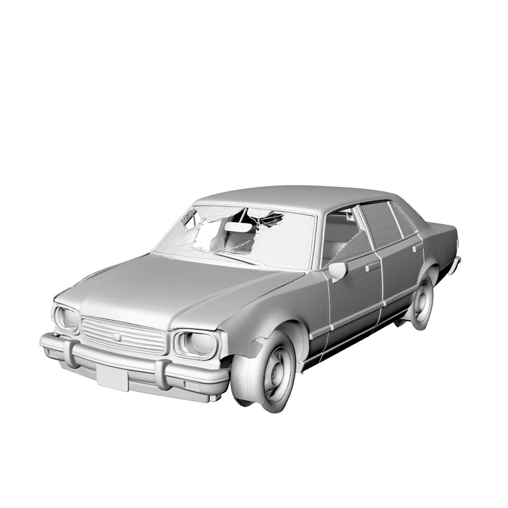 MRY-SFW LYTA192 Crashed Vintage Car 3D Printed Wasteland Dio – LCD 3D printed resin model kit, image 1