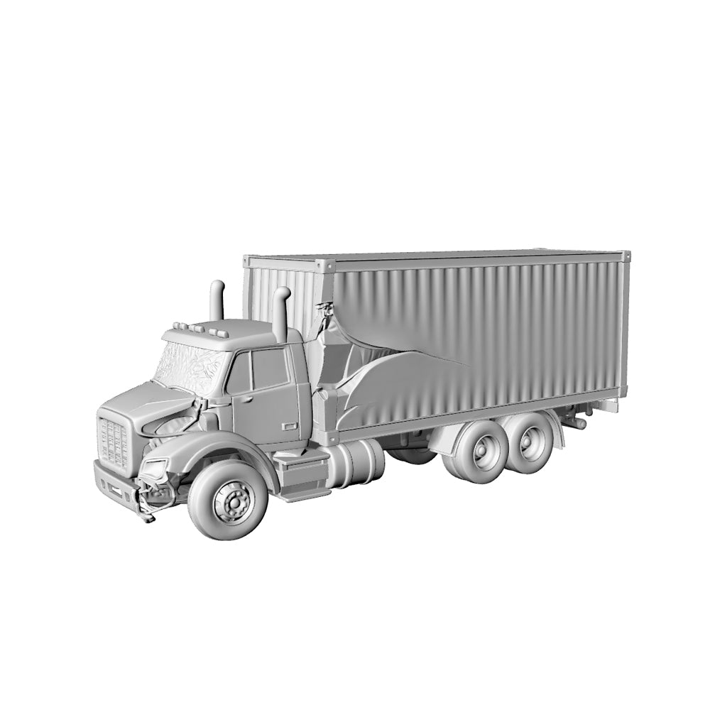 MRY-SFW LYTA198 Battle-Damaged Freight Truck 3D Printed Wasteland Diorama Accessory