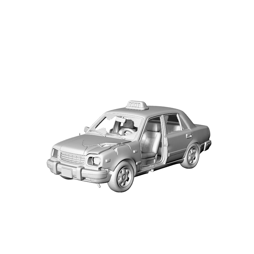 MRY-SFW LYTA200 3D Printed Damaged Classic Taxi Post-Apocalyptic Wargame Miniature