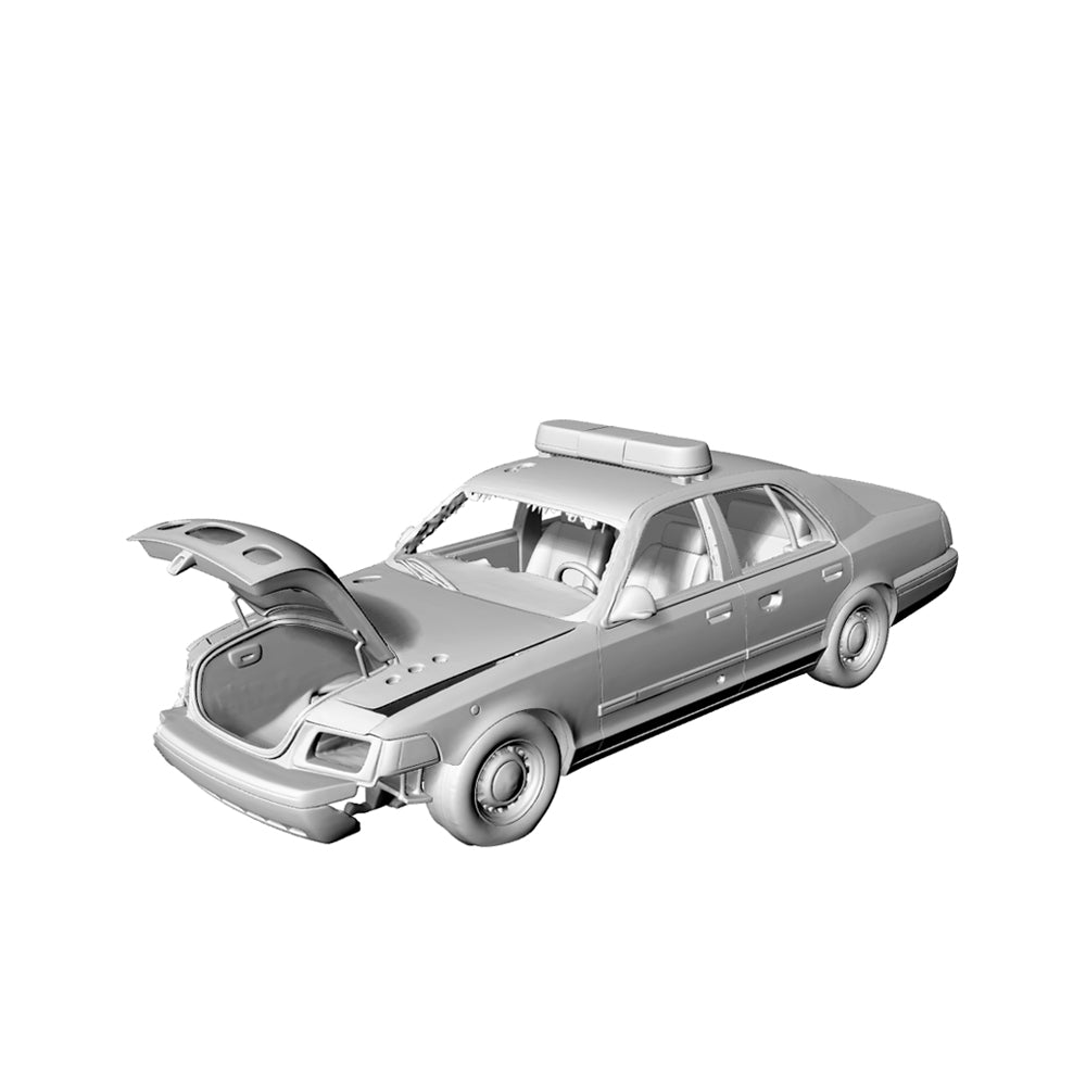 MRY-SFW LYTA201 3D Printed Damaged Police Car Post-Apocalyptic Wargame Miniature