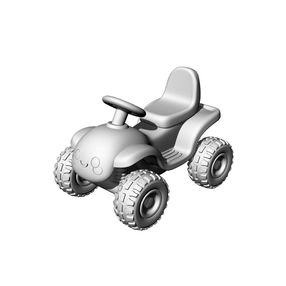 MRY-SFW LYTA204 3D Printed Kids' Cartoon 4-Wheel Beach Buggy Miniature Parent- Scene Accessory