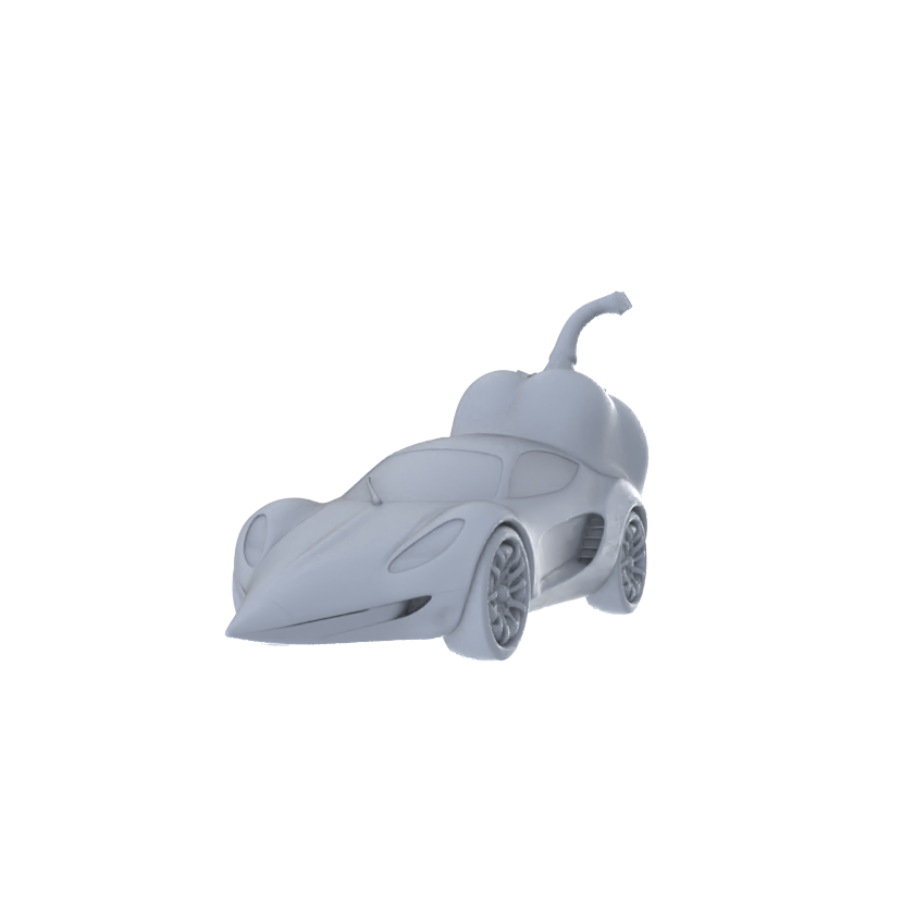 Yao's Studio LYTA238 Unpainted Creative Cherry Supercar Model, Cartoon Fruit Sports Car, Diorama Scene Prop, Miniature White Blank Kit for Painting
