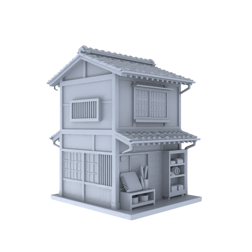 MRY-SFW LYTB030 Miniature Scene Model Japanese Style Machiya Market Shop Double Layer Grocery Shop Notebook Shop