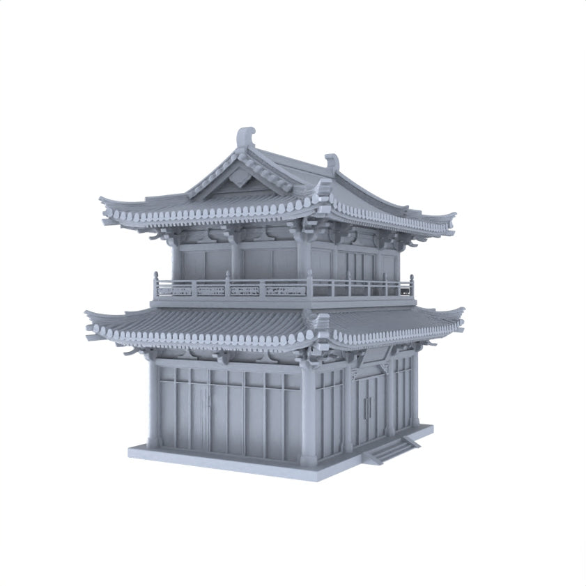 MRY-SFW LYTB037 Miniature Scene Model Chinese Modern Style Double Story Shop