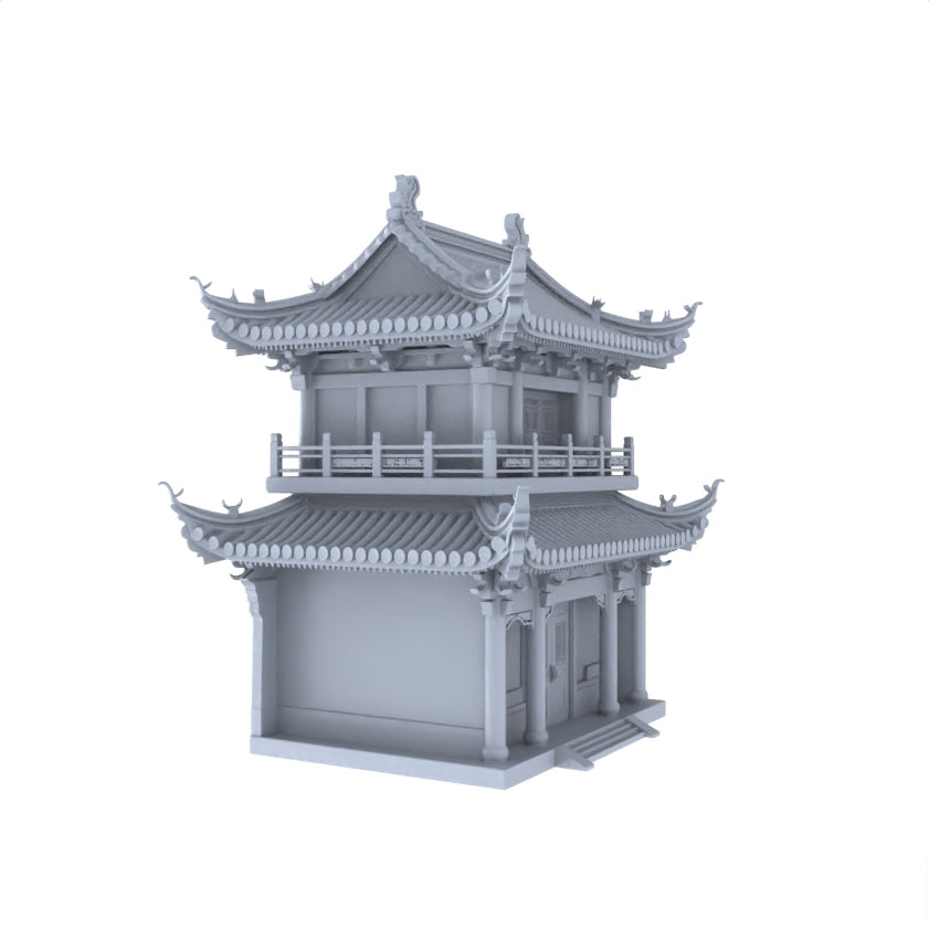 MRY-SFW LYTB043 Miniature Scene Model Chinese Double Story Tang Inspired Standalone Shop