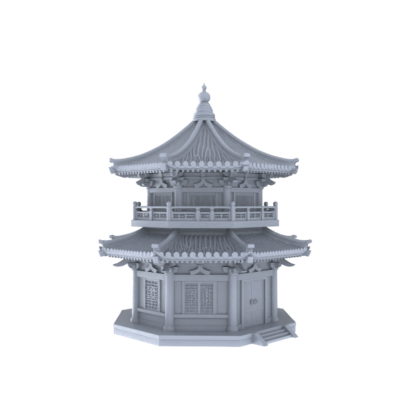MRY-SFW LYTB044 Miniature Scene Model Chinese Octagonal Spire Treasure Pavilion