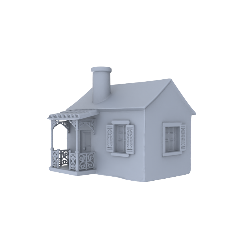 MRY-SFW LYTB002 Miniature Diorama Model Fauvist Miniature Scene Model Asymmetrical Detached Cottage