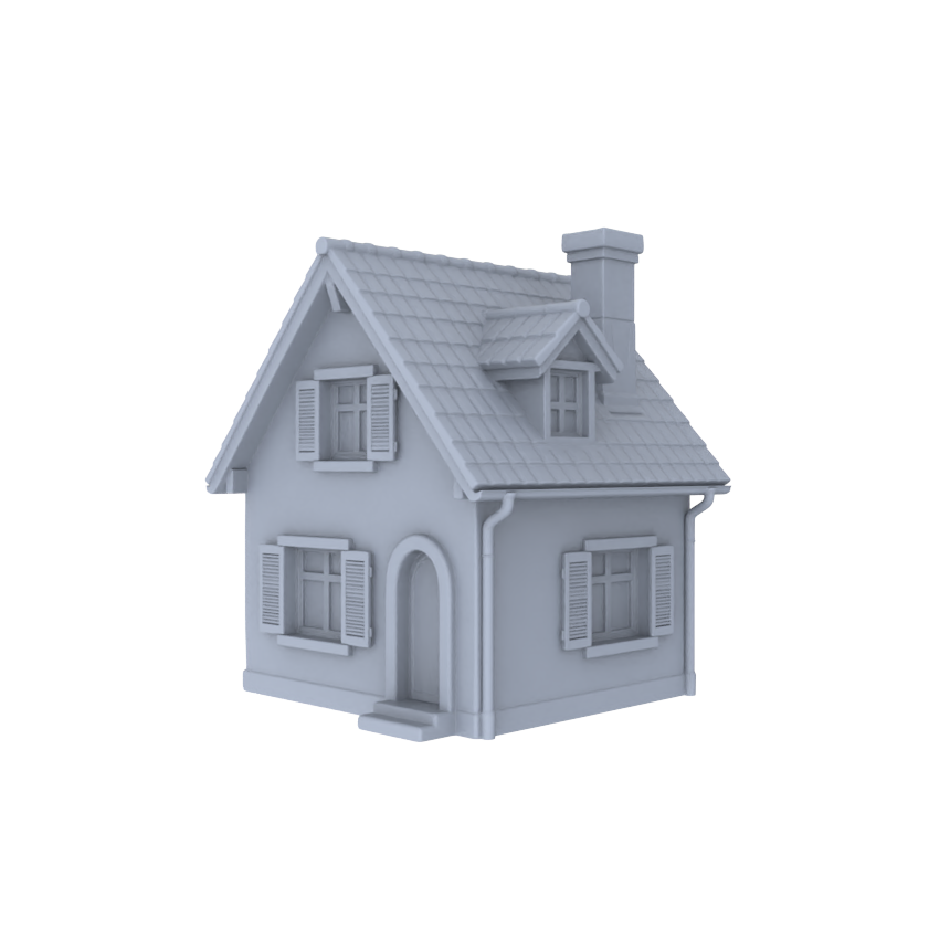 MRY-SFW LYTB005 Miniature Diorama Model Fauvist Rural Two Story Detached Villa