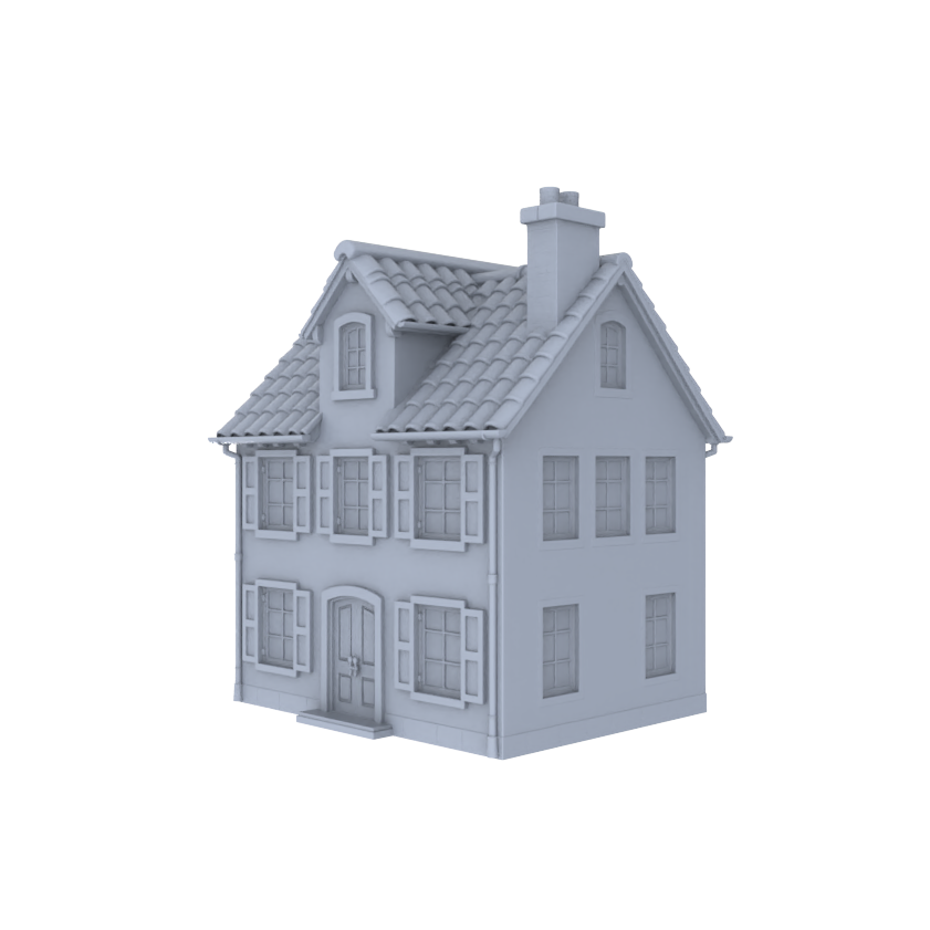 MRY-SFW LYTB007 Miniature Diorama Model Fauvist Rural Three Story Villa Vintage Country Cottage