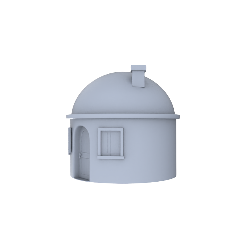 MRY-SFW LYTB008 Miniature Diorama Model Fauvist Single Story Circular Domed Detached Building