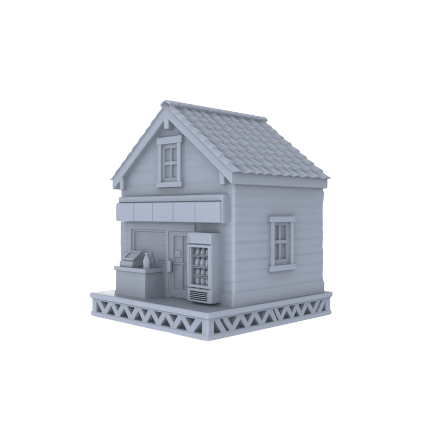 MRY-SFW LYTB011 Miniature Scene Model American Country Retro Style Single Family Convenience Store