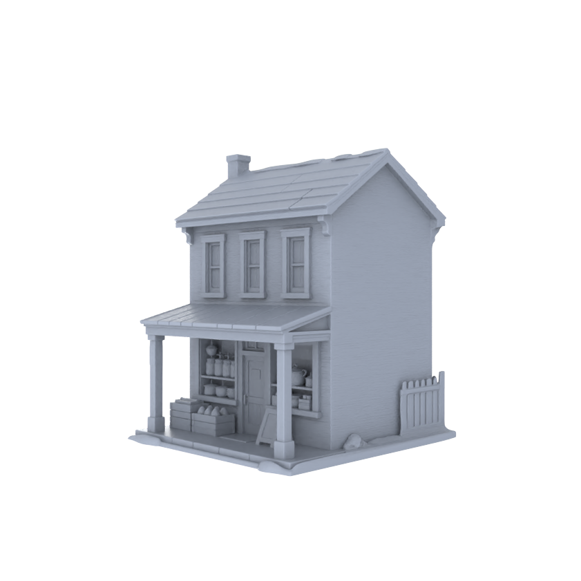 MRY-SFW LYTB020 Miniature Scene Model American Country Retro Style Two Story Grocery Store