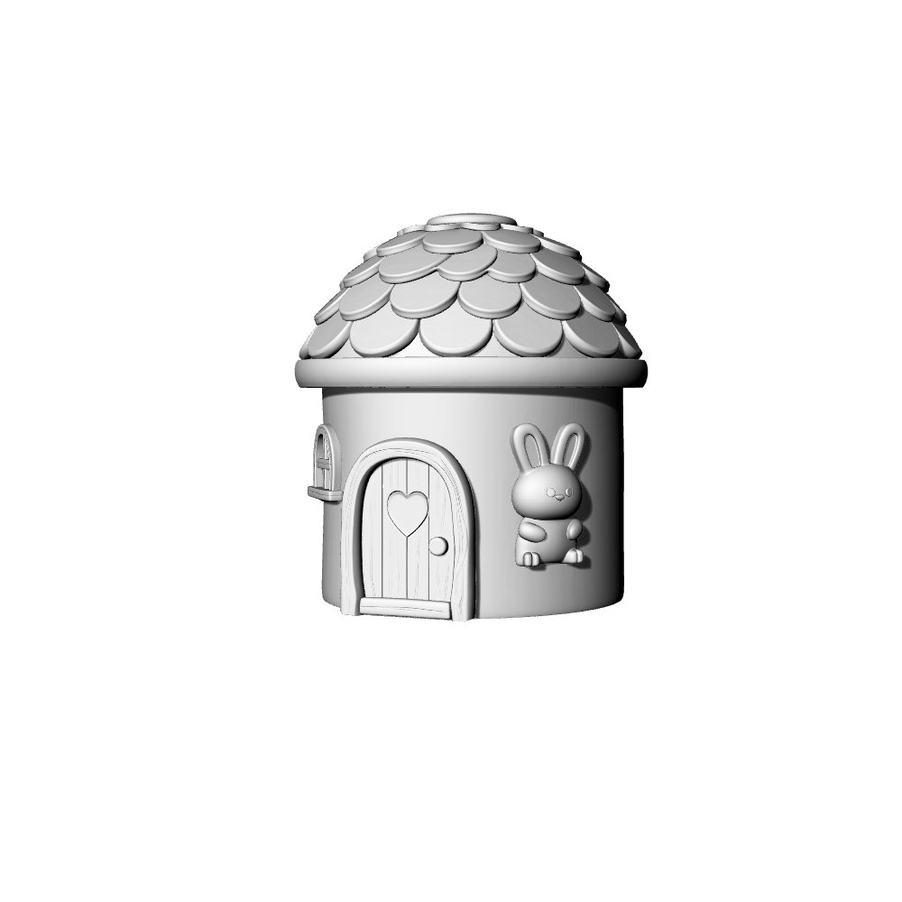 MRY-SFW LYTB103 Miniature Scene Model Dream Fairy Tale Town Fish Scale Dome Cute Rabbit House