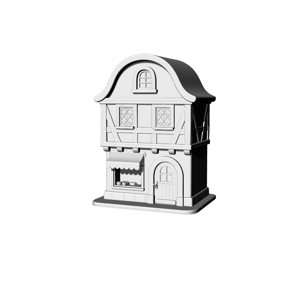 MRY-SFW LYTB135 Miniature Scene Model Fairy Tale Style German Commercial Building Fairy Tale House Series