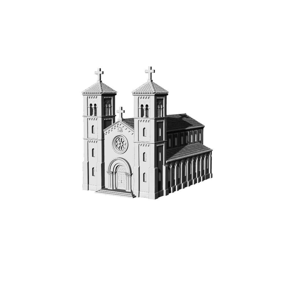 MRY-SFW LYTB150 Miniature Scene Model New Roman Catholic Church Building