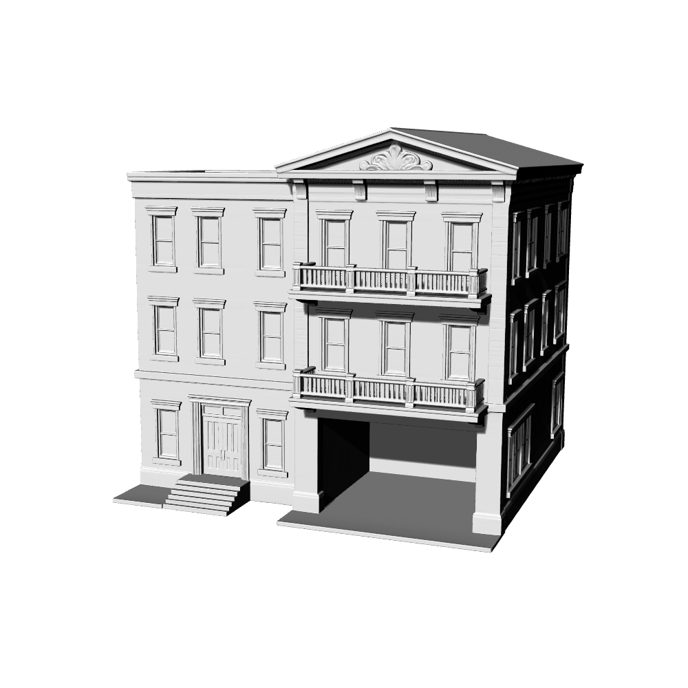 MRY-SFW LYTB353 Miniature Scene Building Model American Neoclassical Townhouse Public Building Ornament