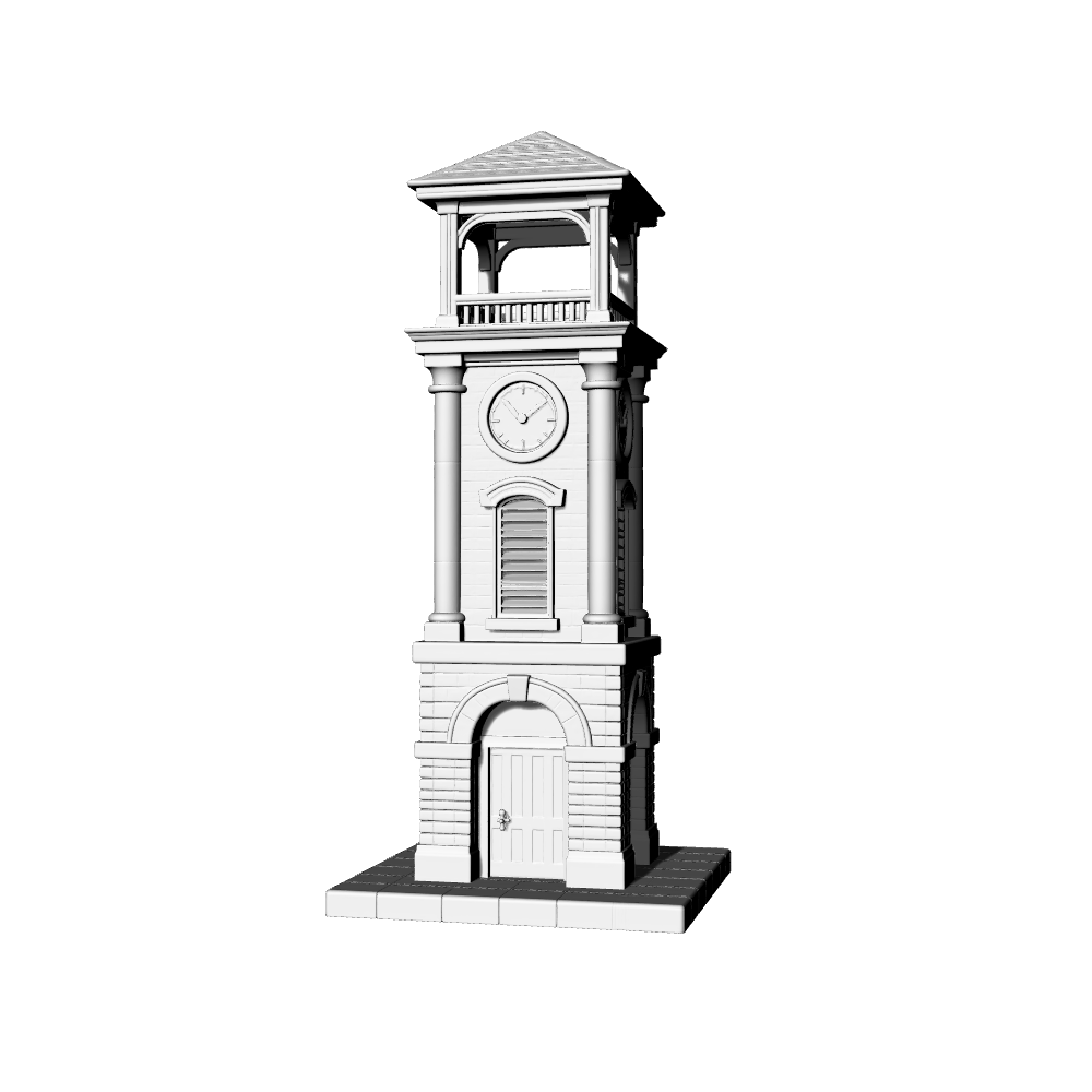 MRY-SFW LYTB361 Miniature Scene Building Model American Victorian Style Bell Tower Building Desktop Ornament