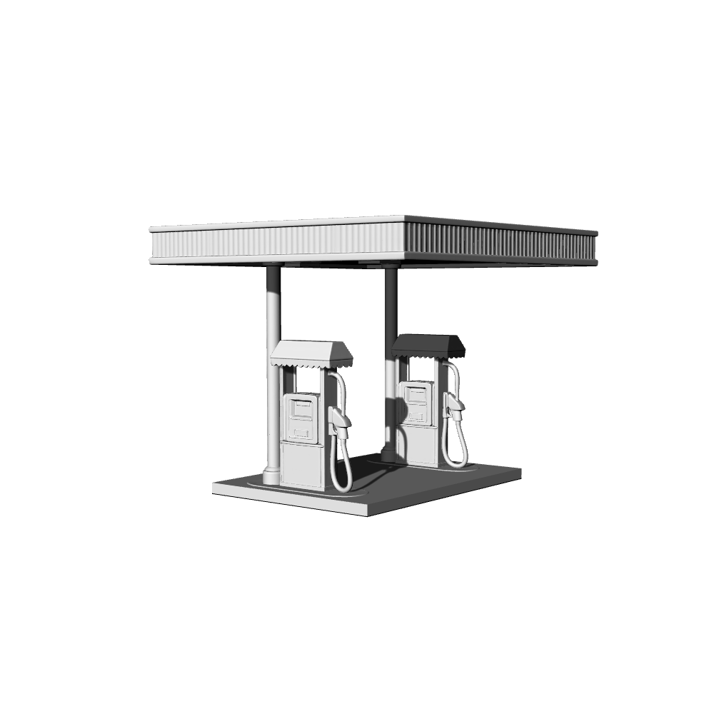 MRY-SFW LYTB364 Miniature Scene Building Model American Retro Gas Station Refueling Area Miniature Model Nostalgic Retro Ornament