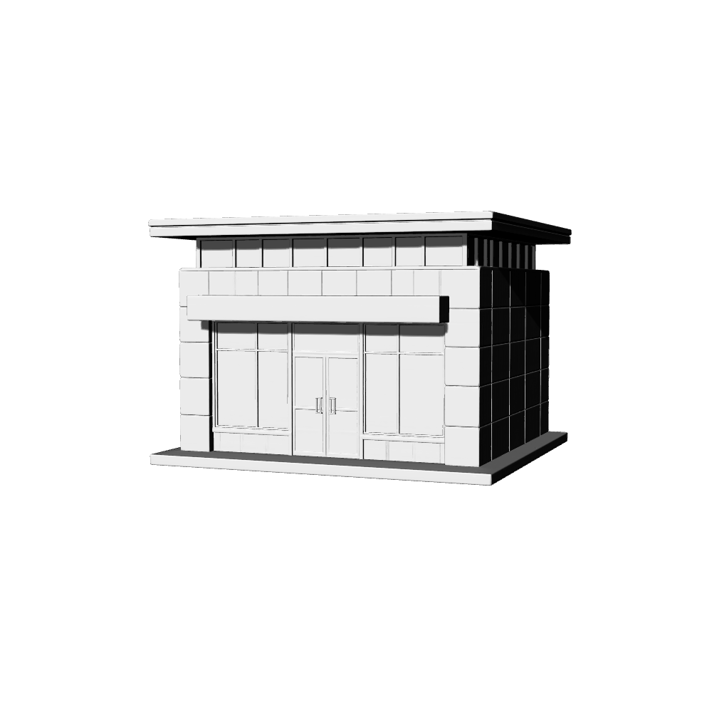 MRY-SFW LYTB435C Miniature Scene Building Model Modern Japanese Minimalist Single Bank